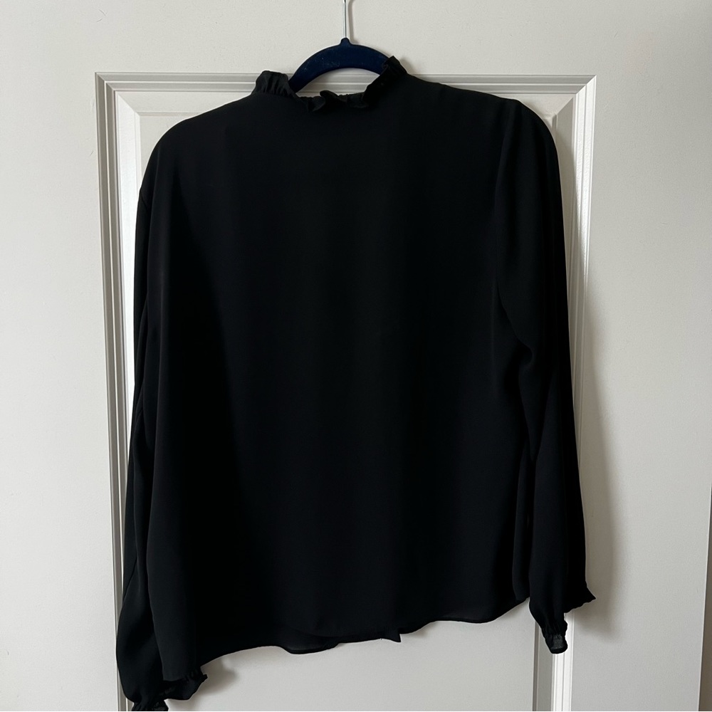 J. Crew Ruffle Neck Button Up Blouse - Picture 3 of 5